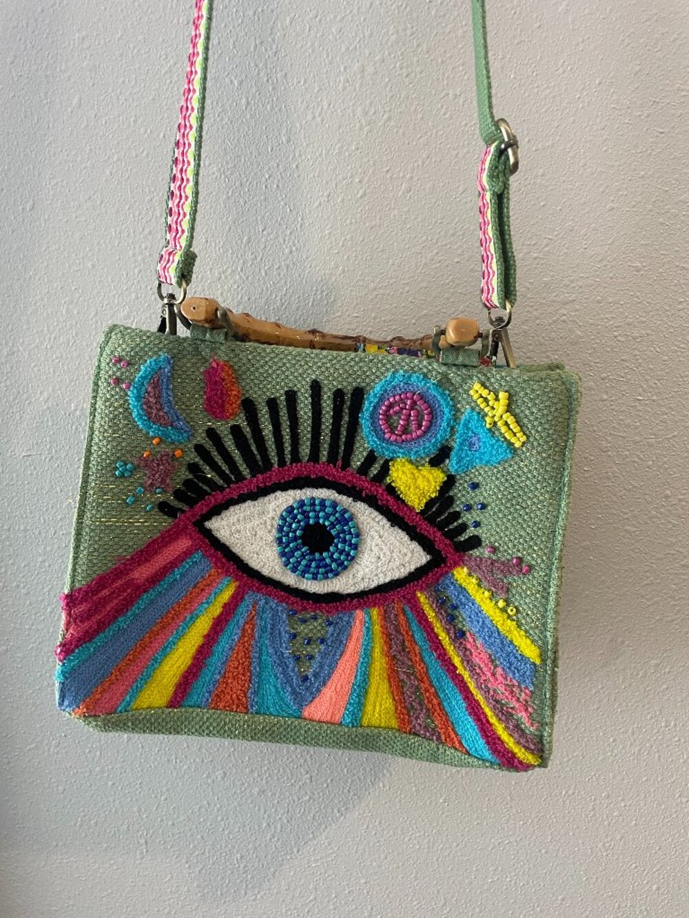 NWT America & Beyond Groovy Evil Eye Handbag